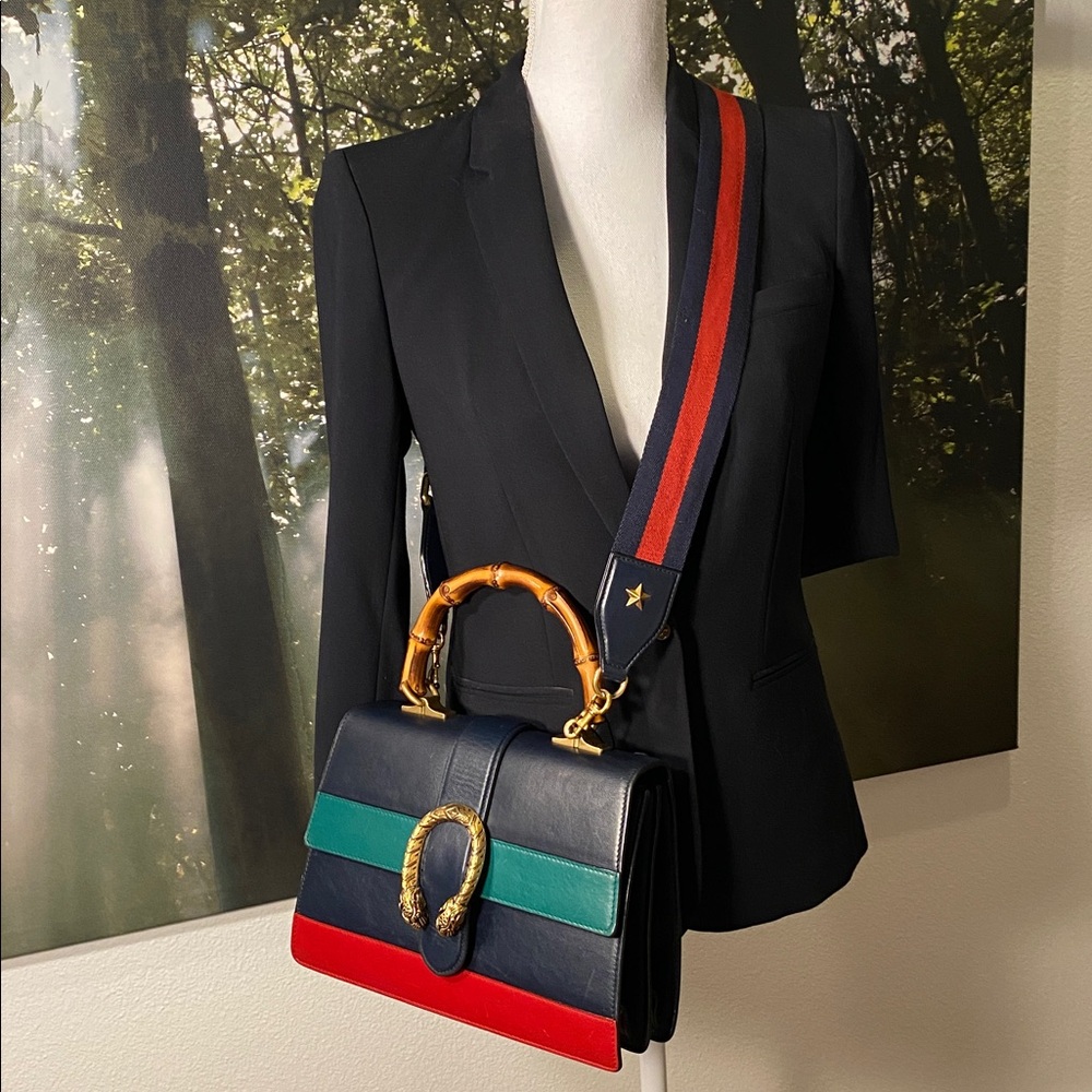 GUCCI Dionysus Bamboo Sylvie Web Top Handle Bag COA - Picture 3 of 17
